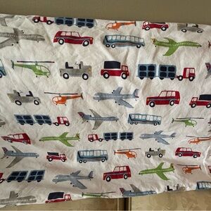 2 Pottery Barn Kids Transportation Standard Pillowcase Car Train Plane SET Of 2